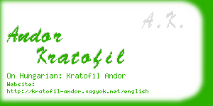 andor kratofil business card